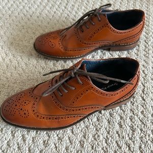 Boys Wingtip Dress Shoes Cognac Brown Bruno Marc sz 3